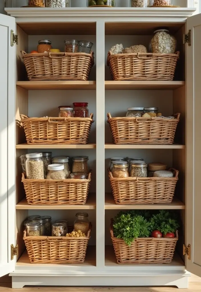 25 Kitchen Cabinet Organization Hacks That Will Change Your Life Forever! - 11. Use Baskets for Easy Grouping