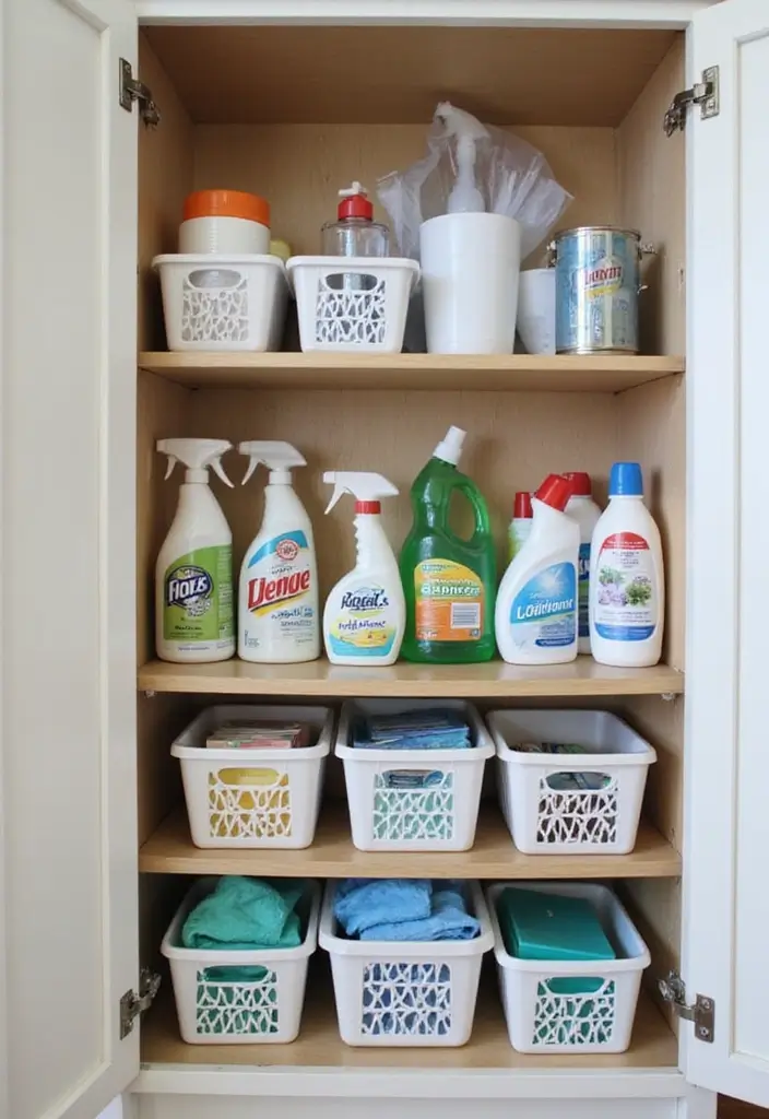 25 Kitchen Cabinet Organization Hacks That Will Change Your Life Forever! - 23. Create a Cleaning Supply Station
