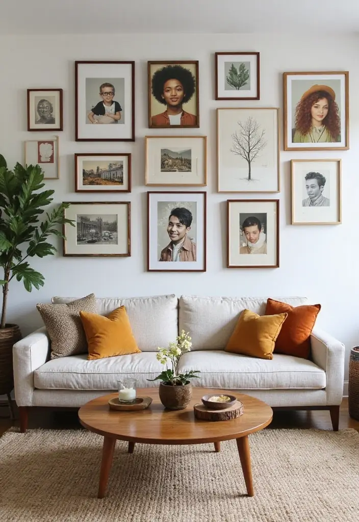 25 Mid Century Modern Living Room Ideas That Will Leave You Breathless! - 13. Personalized Artwork