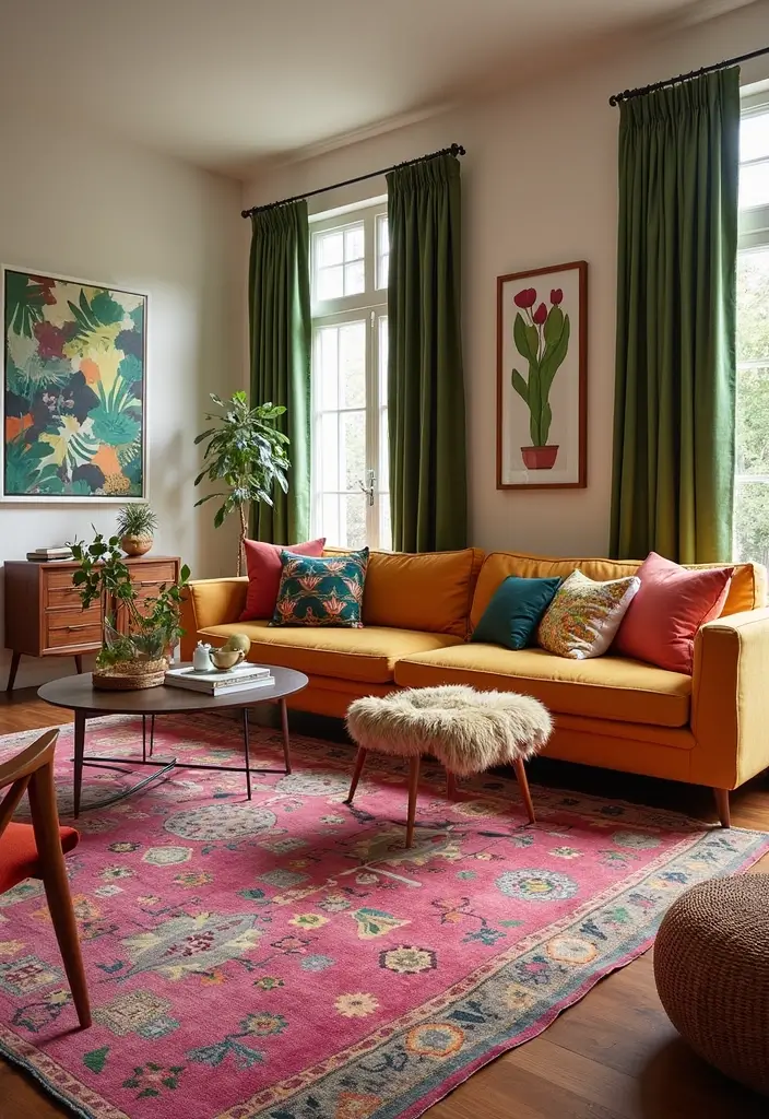 25 Mid Century Modern Living Room Ideas That Will Leave You Breathless! - 14. Textiles That Pop