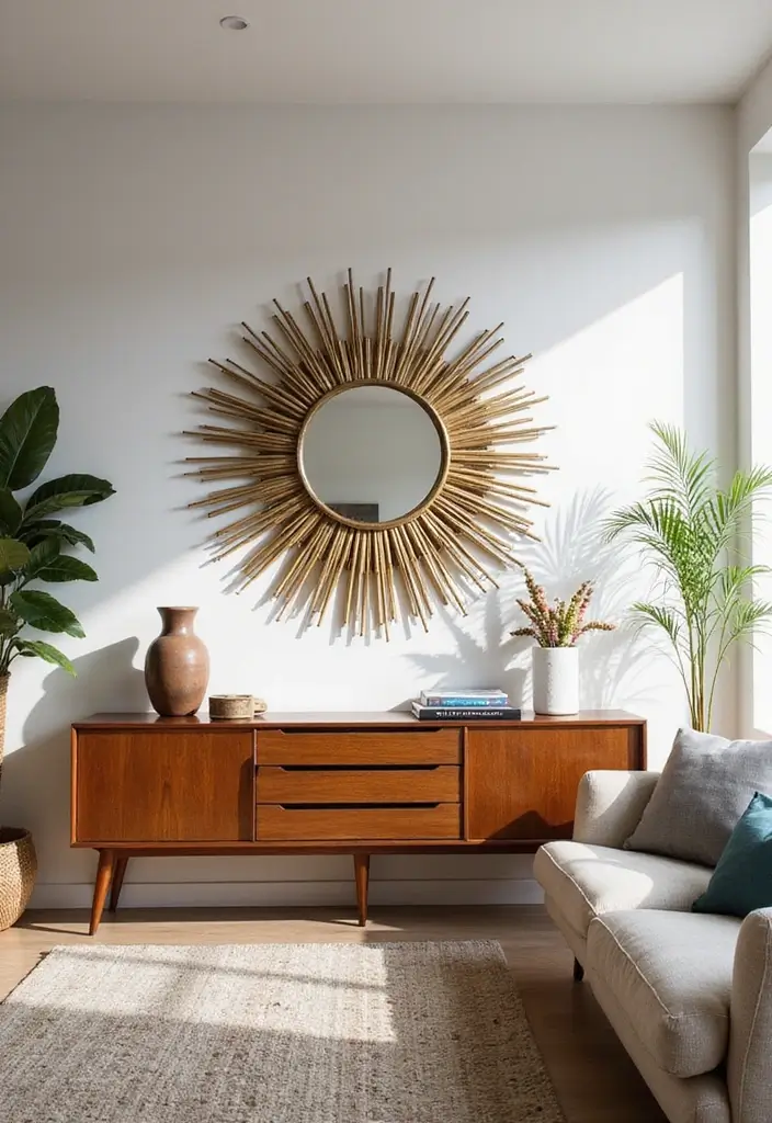 25 Mid Century Modern Living Room Ideas That Will Leave You Breathless! - 22. Incorporating Mirrors