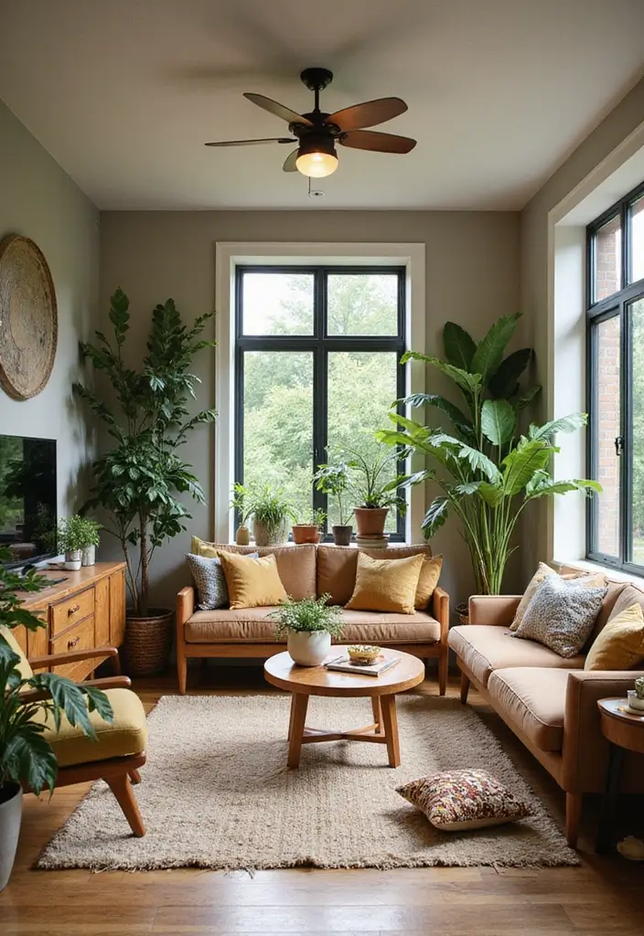 25 Mid Century Modern Living Room Ideas That Will Leave You Breathless! - 25. Sustainable Elements