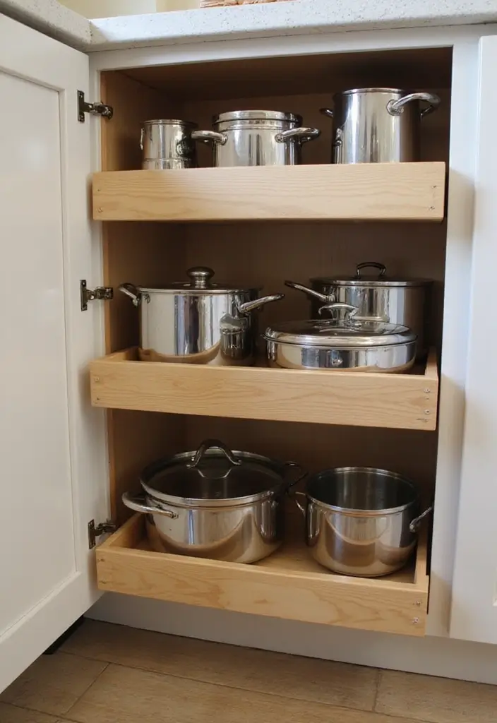 25 Mind-Blowing Kitchen Cabinets Organization Hacks You Haven't Tried Yet! - 1. Pull-Out Shelves
