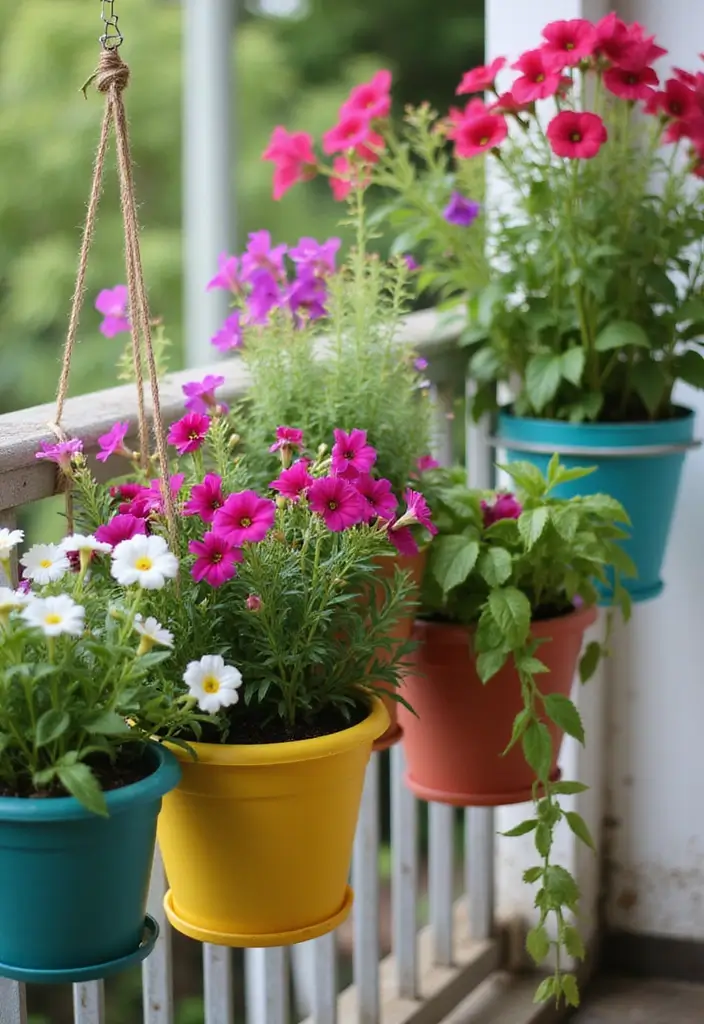 25 Mini Garden Ideas for Small Spaces That Will Transform Your Balcony into a Green Oasis! - 2. Hanging Planters
