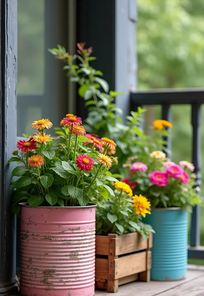 25 Mini Garden Ideas for Small Spaces That Will Transform Your Balcony into a Green Oasis! - 6. Repurposed Containers