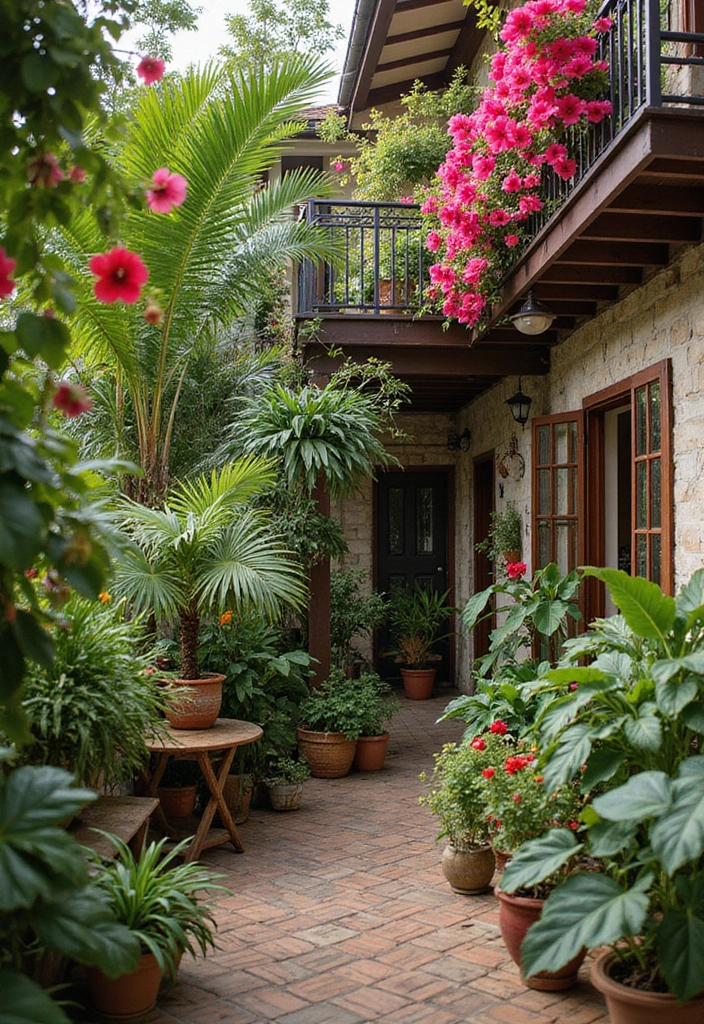 25 Mini Garden Ideas for Small Spaces That Will Transform Your Balcony into a Green Oasis! - 8. Colorful Tropical Vibes
