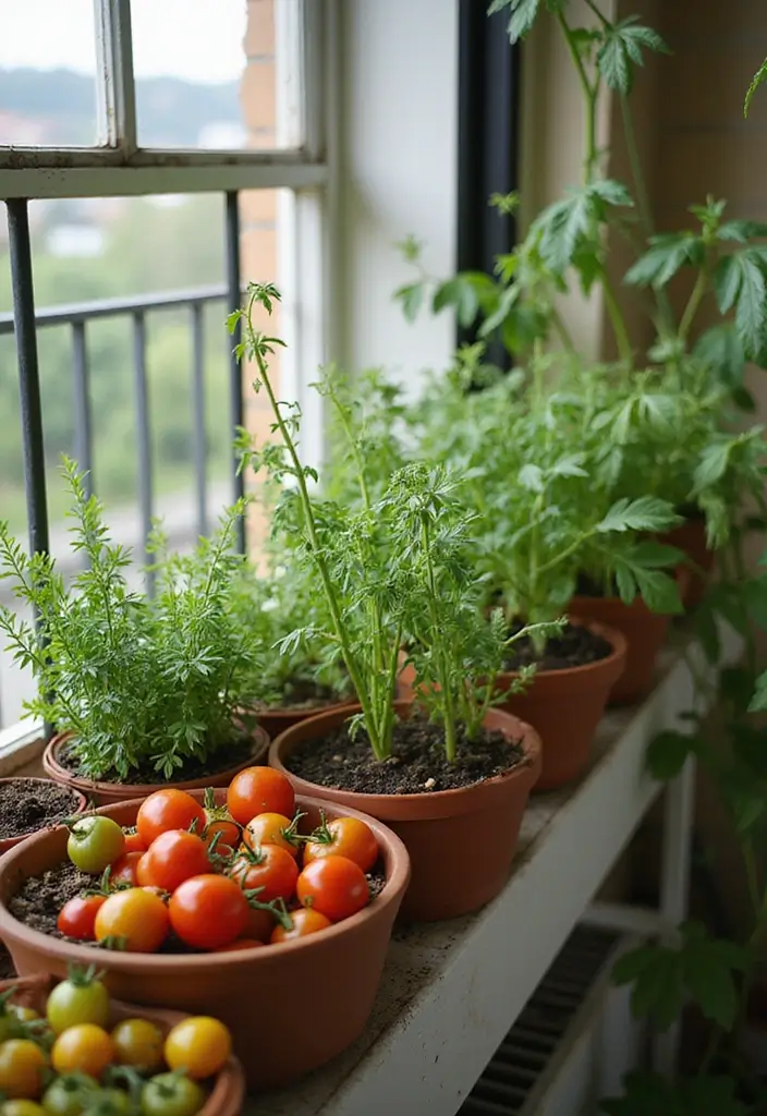 25 Mini Garden Ideas for Small Spaces That Will Transform Your Balcony into a Green Oasis! - 9. Edible Balcony Garden