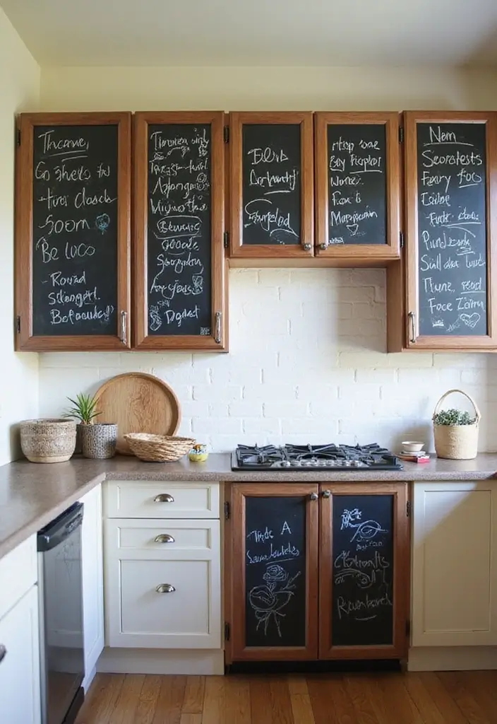 25 Modern Kitchen Cabinet Designs That Will Transform Your Space (You Won't Believe #5!) - 15. Chalkboard Cabinets