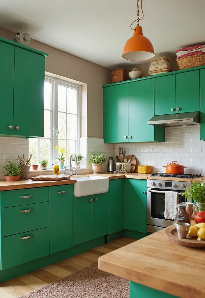 25 Modern Kitchen Cabinet Designs That Will Transform Your Space (You Won't Believe #5!) - 17. Bold Colors for Impact