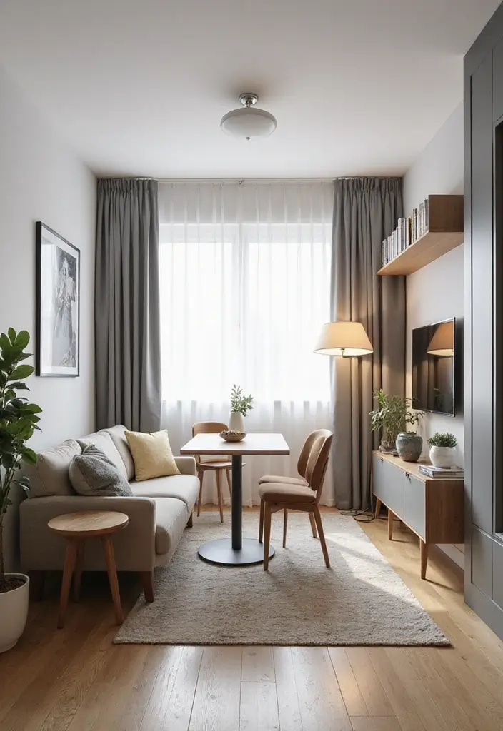 25 Modern Living Room Layouts That Make Small Spaces Feel Huge (You Won't Believe #5!) - 16. Folding & Collapsible Items