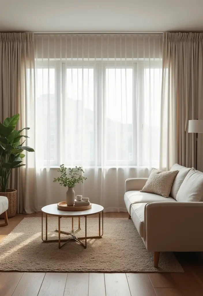 25 Modern Living Room Layouts That Make Small Spaces Feel Huge (You Won't Believe #5!) - 19. Minimal Window Treatments