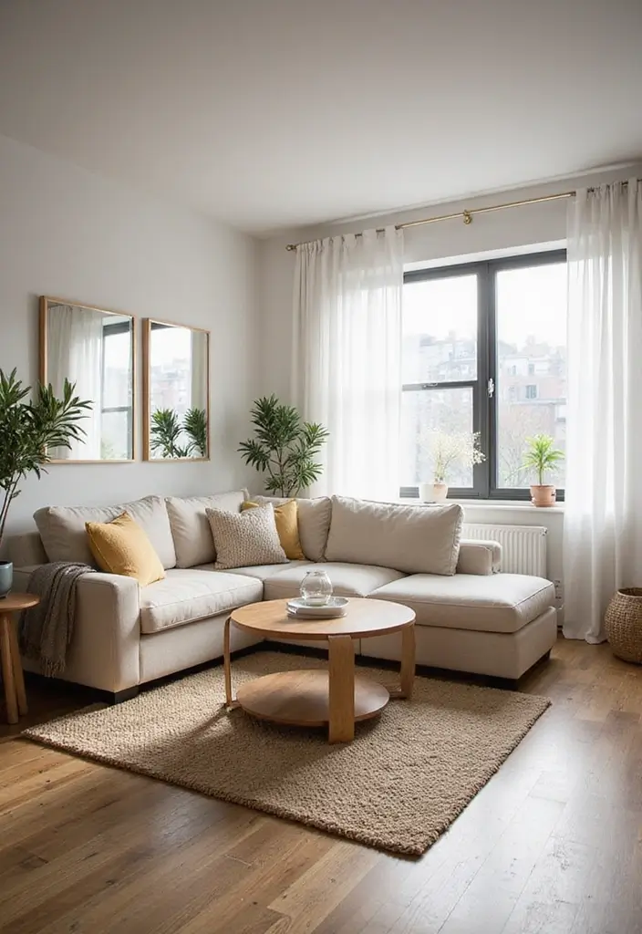 25 Modern Living Room Layouts That Make Small Spaces Feel Huge (You Won't Believe #5!) - 24. Smart Use of Mirrors