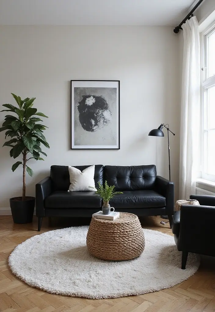 25 Modern Small Living Room Ideas That Will Transform Your Space Instantly! - 19. A Pop of Black