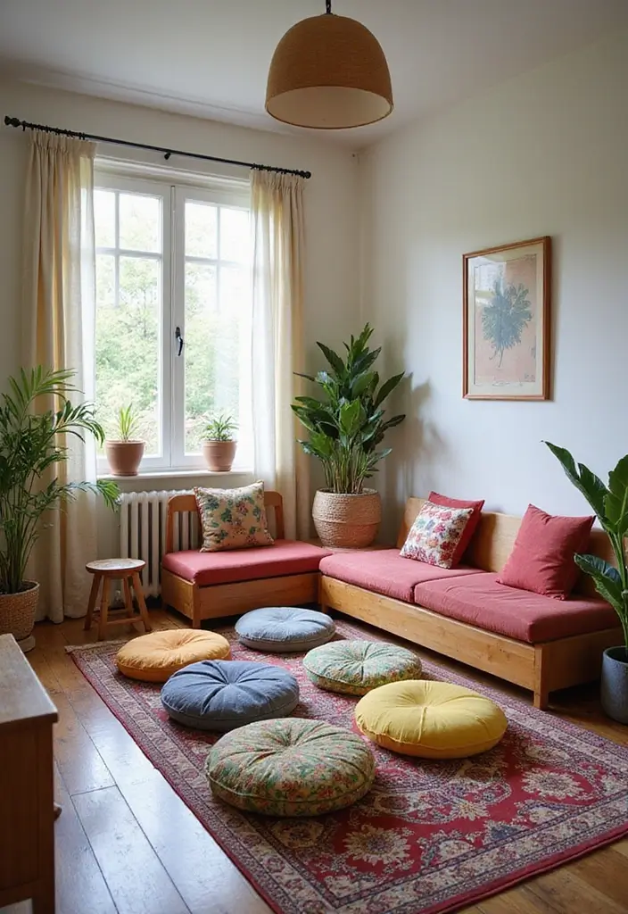 25 Modern Small Living Room Ideas That Will Transform Your Space Instantly! - 23. Feature Floor Cushions