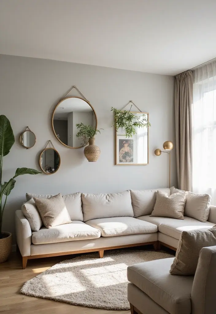25 Modern Small Living Room Ideas That Will Transform Your Space Instantly! - 4. Mirrors to Enhance Space