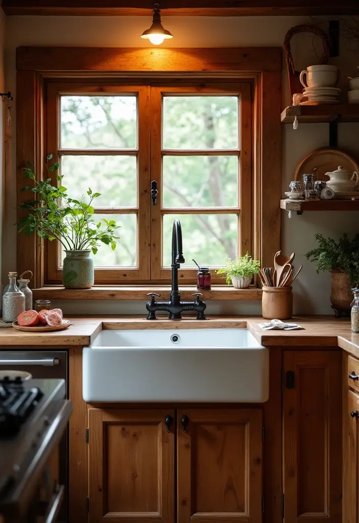 25 Rustic Home Decor Ideas That Will Make You Feel Like You’re in a Cozy Cabin! - 12. Farmhouse Sink