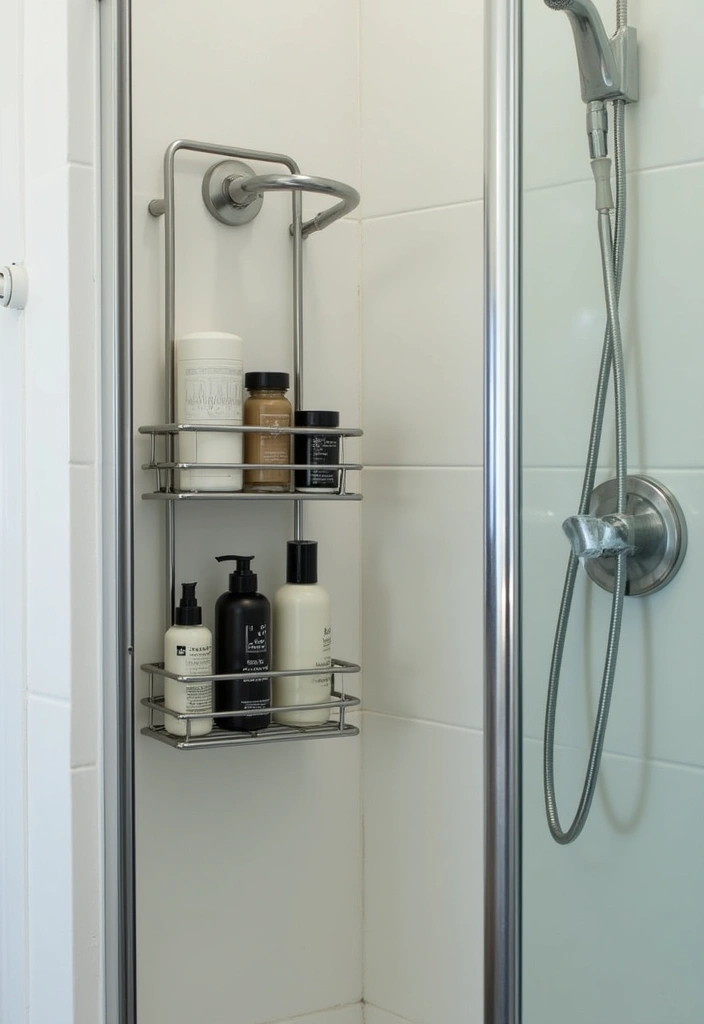 25 Small Bathroom Organization Hacks That Will Maximize Your Space (You Won't Believe #12!) - 10. Use a Shower Caddy