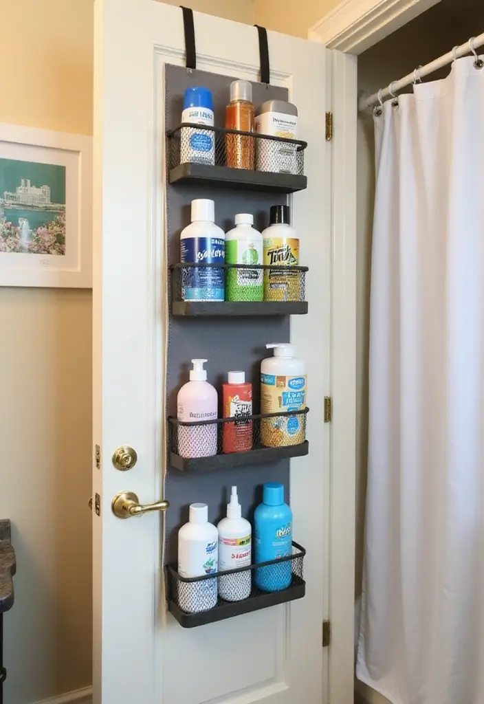 25 Small Bathroom Organization Hacks That Will Maximize Your Space (You Won't Believe #12!) - 12. Over-the-Door Organizers for Maximum Storage
