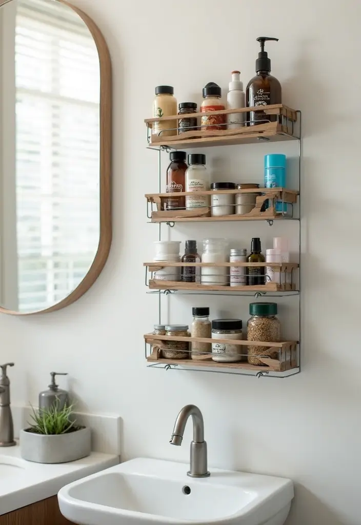 25 Small Bathroom Organization Hacks That Will Maximize Your Space (You Won't Believe #12!) - 13. Magnetic Spice Rack for Small Spaces