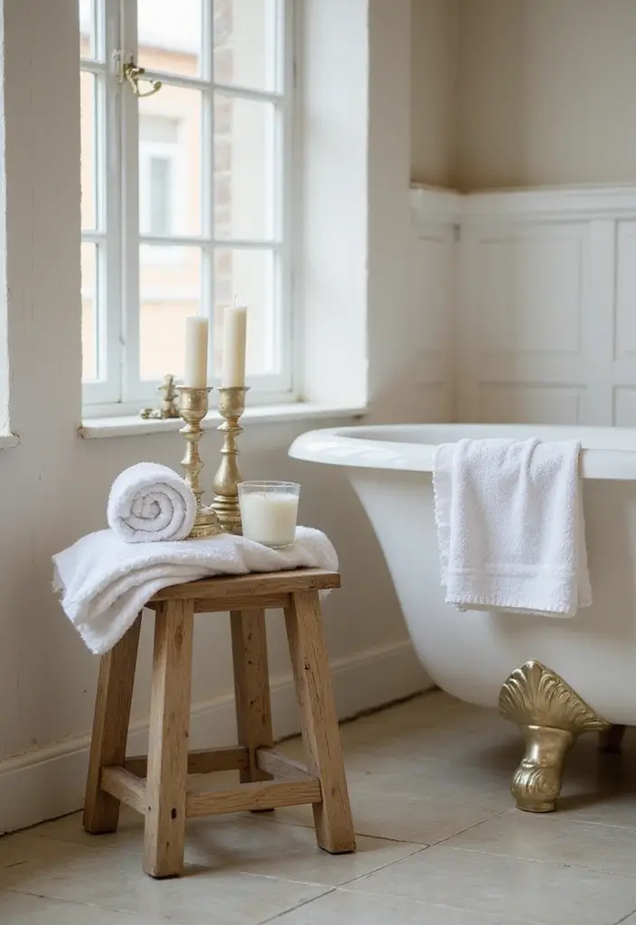 25 Small Bathroom Organization Hacks That Will Maximize Your Space (You Won't Believe #12!) - 17. Use a Bathroom Stool for Display & Storage