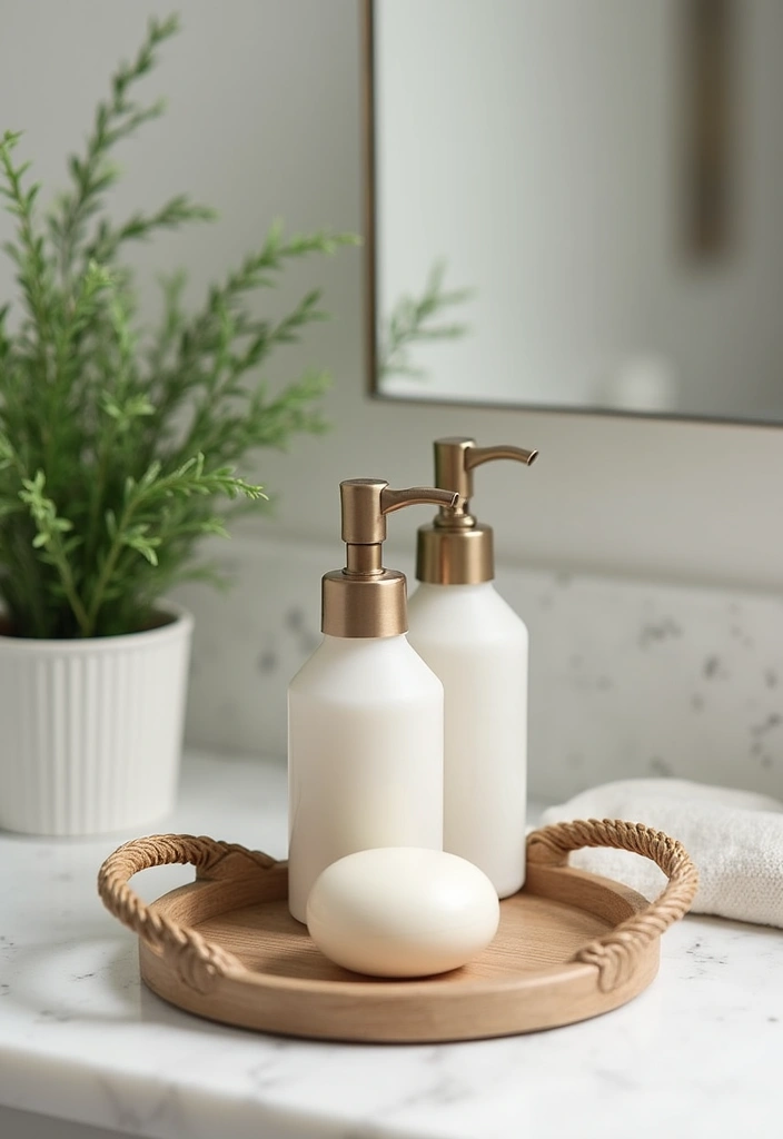 25 Small Bathroom Organization Hacks That Will Maximize Your Space (You Won't Believe #12!) - 20. Decorative Trays for Countertops