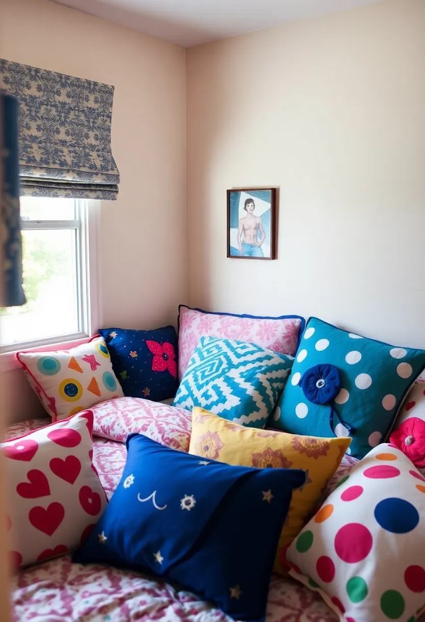 25 Small Bedroom Ideas for Couples That'll Make You Fall in Love Again! - 20. Playful Pillows