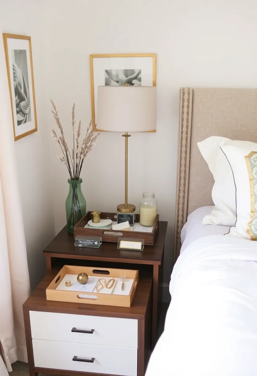 25 Small Bedroom Ideas for Couples That'll Make You Fall in Love Again! - 23. Decorative Trays