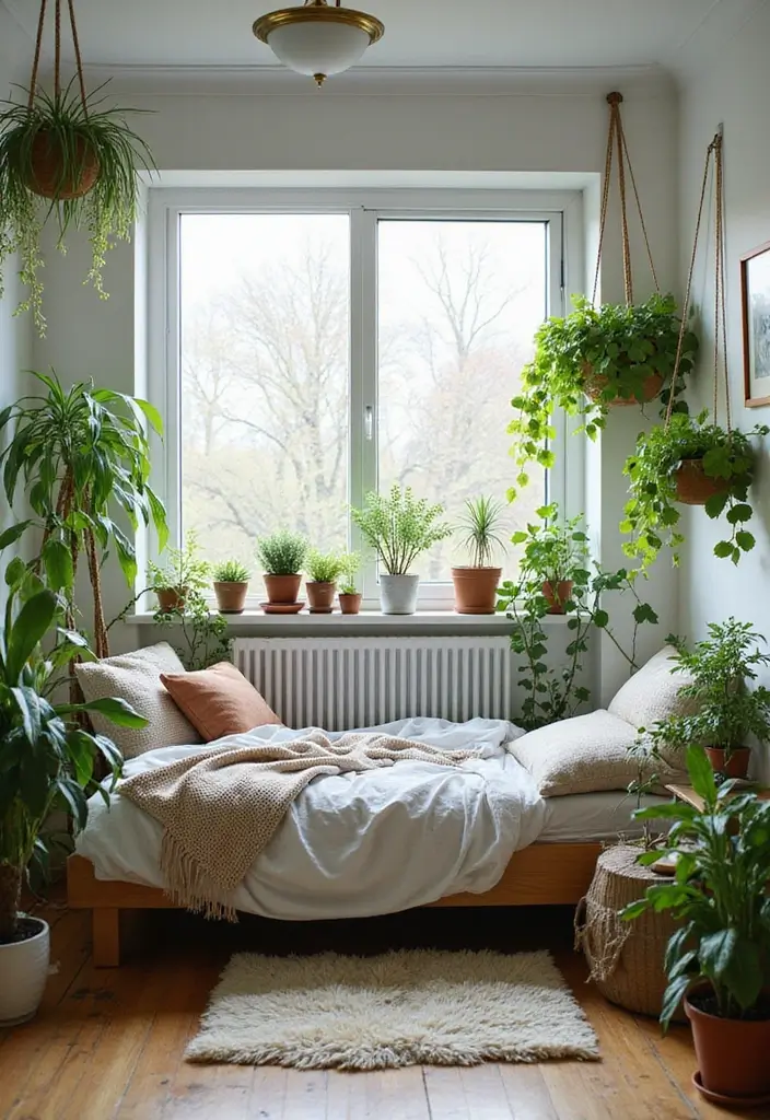 25 Small Bedroom Ideas for Couples That'll Make You Fall in Love Again! - 8. Plants for Romance