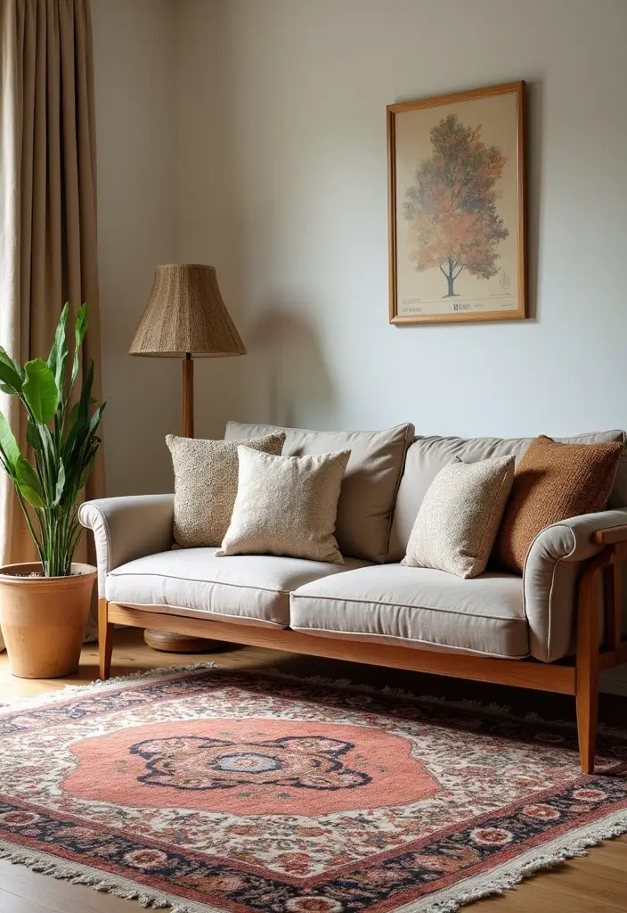 25 Small Living Room Design Ideas That Will Make You Say 'Why Didn't I Think of That?' - 11. Use Area Rugs