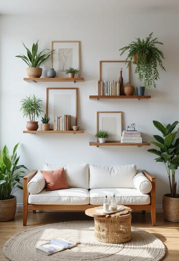 25 Small Living Room Design Ideas That Will Make You Say 'Why Didn't I Think of That?' - 4. Wall-Mounted Shelves