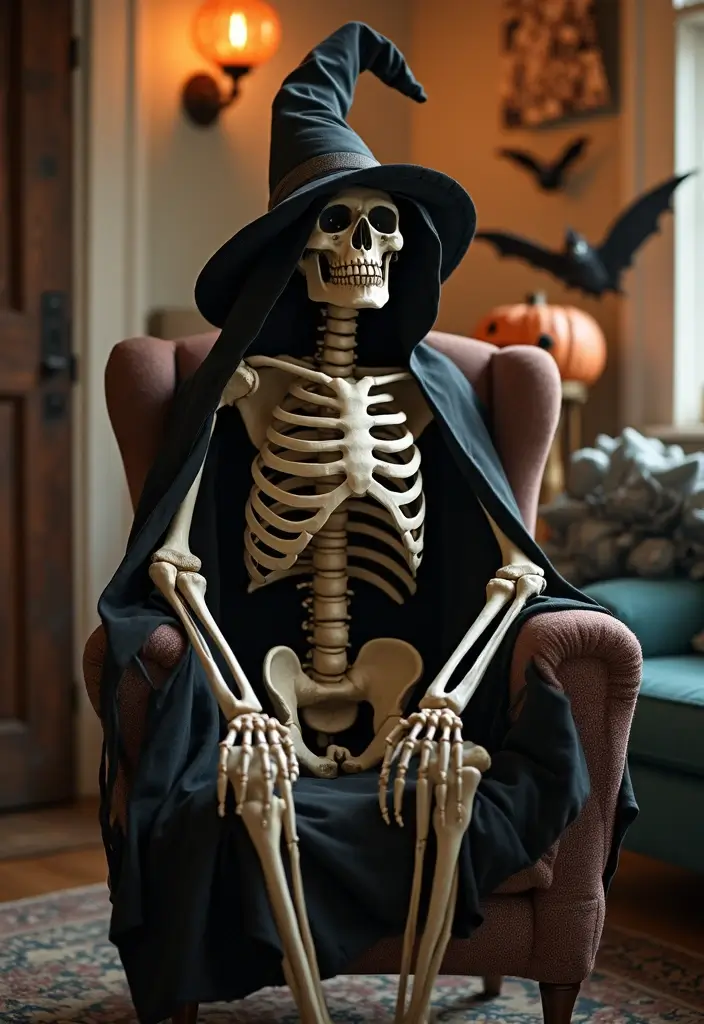 25 Spooktacular Indoor Halloween Decorations That Will Leave Your Guests Screaming for More! - 13. Skeleton Decor