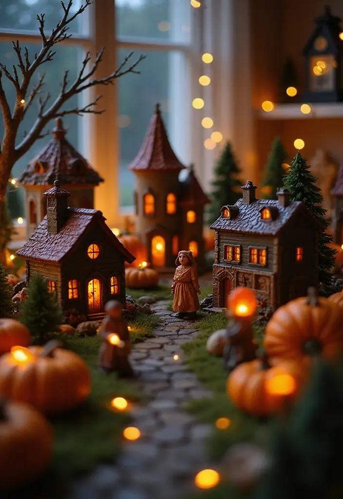 25 Spooktacular Indoor Halloween Decorations That Will Leave Your Guests Screaming for More! - 18. Miniature Halloween Village