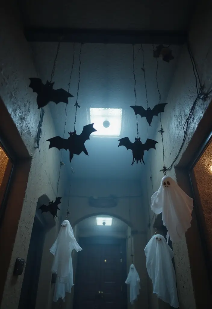 25 Spooktacular Indoor Halloween Decorations That Will Leave Your Guests Screaming for More! - 19. Eerie Hanging Decorations