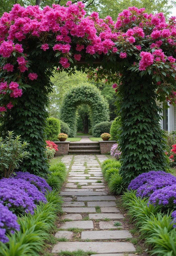 25 Stunning Backyard Landscaping Designs That Will Transform Your Outdoor Space (Wait Until You See #12!) - 7. Colorful Bougainvillea Border