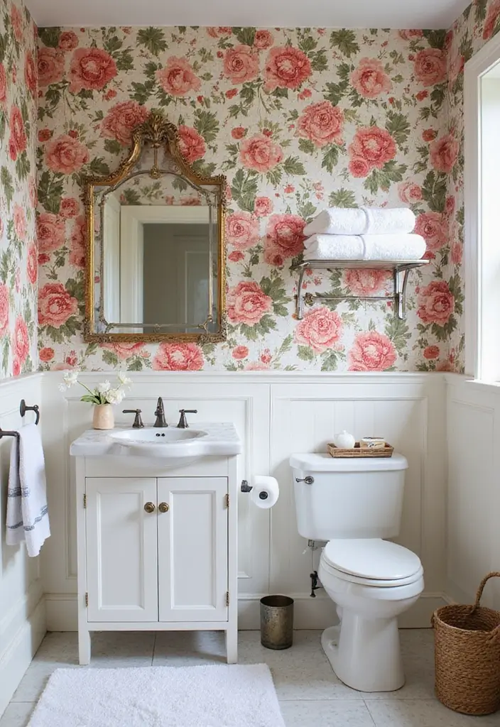 25 Stunning Bathroom Decor Ideas That Will Transform Your Space! - 1. Bold Wallpaper