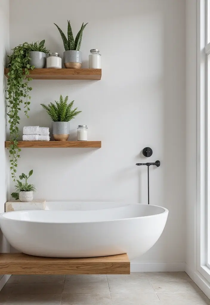 25 Stunning Bathroom Decor Ideas That Will Transform Your Space! - 2. Floating Shelves