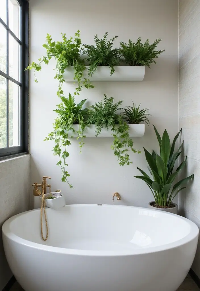 25 Stunning Bathroom Decor Ideas That Will Transform Your Space! - 21. Wall-mounted Planters