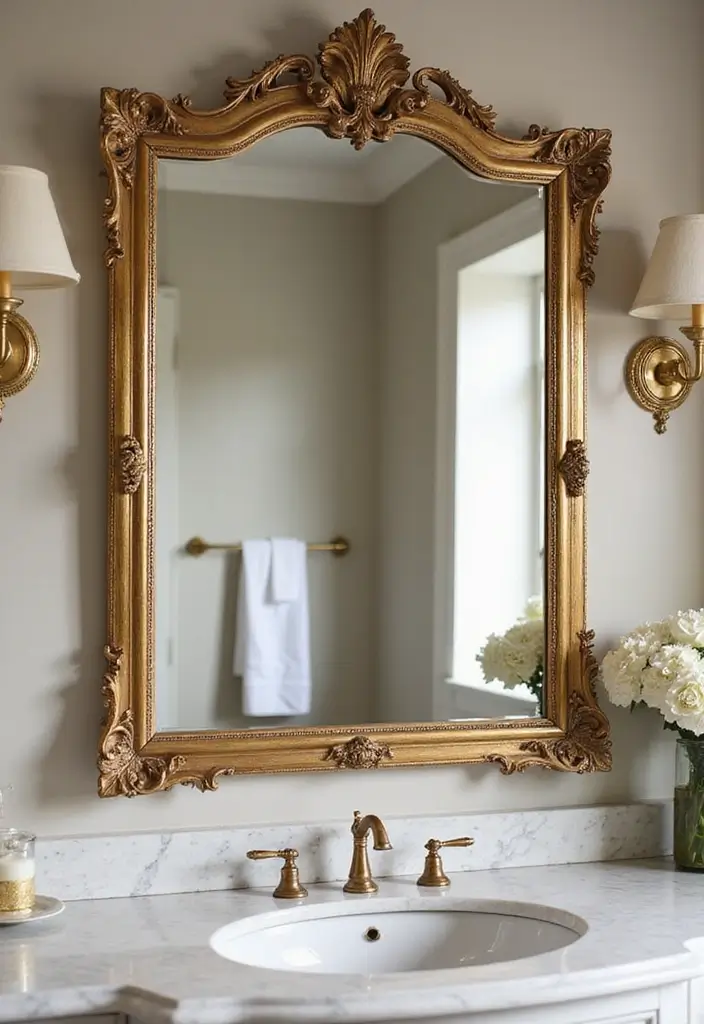25 Stunning Bathroom Decor Ideas That Will Transform Your Space! - 3. Statement Mirrors