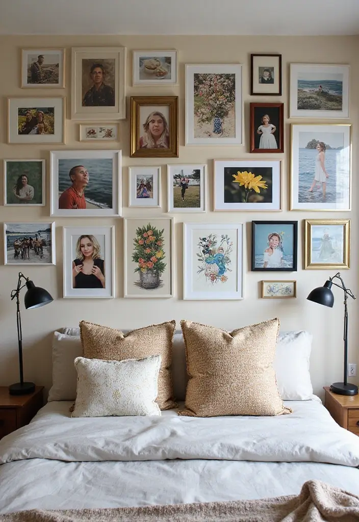 25 Stunning Bedroom Wall Decor Ideas That Will Transform Your Space into a Dreamland! - 12. Personalized Art Displays