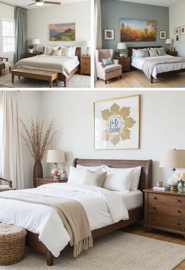 25 Stunning Bedroom Wall Decor Ideas That Will Transform Your Space into a Dreamland! - 17. Seasonal Decor Changes