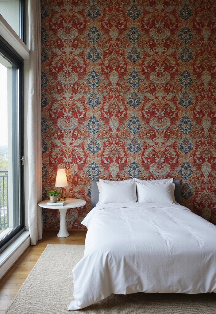 25 Stunning Bedroom Wall Decor Ideas That Will Transform Your Space into a Dreamland! - 2. Bold Accent Wallpaper