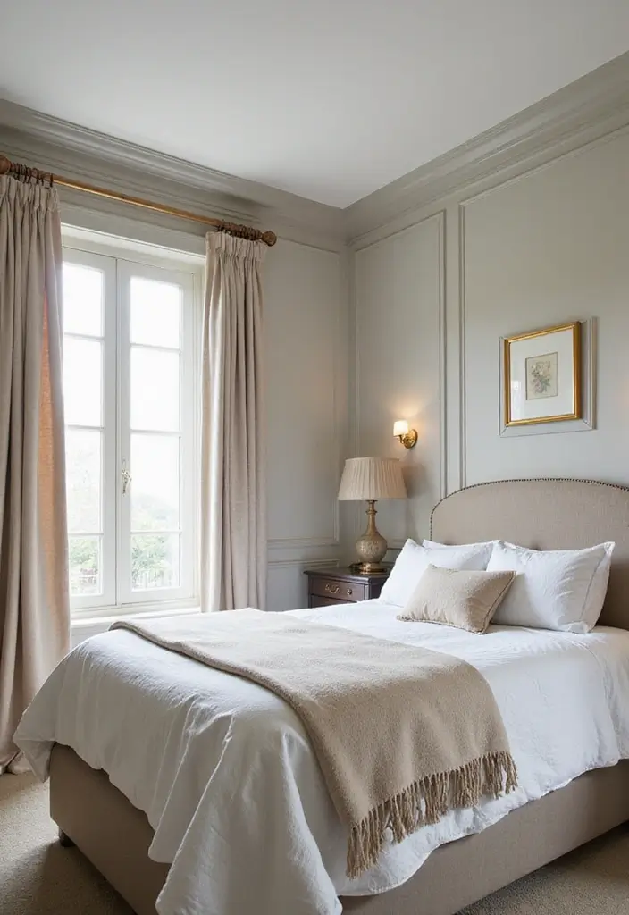 25 Stunning Bedroom Wall Decor Ideas That Will Transform Your Space into a Dreamland! - 24. Elegant Crown Molding