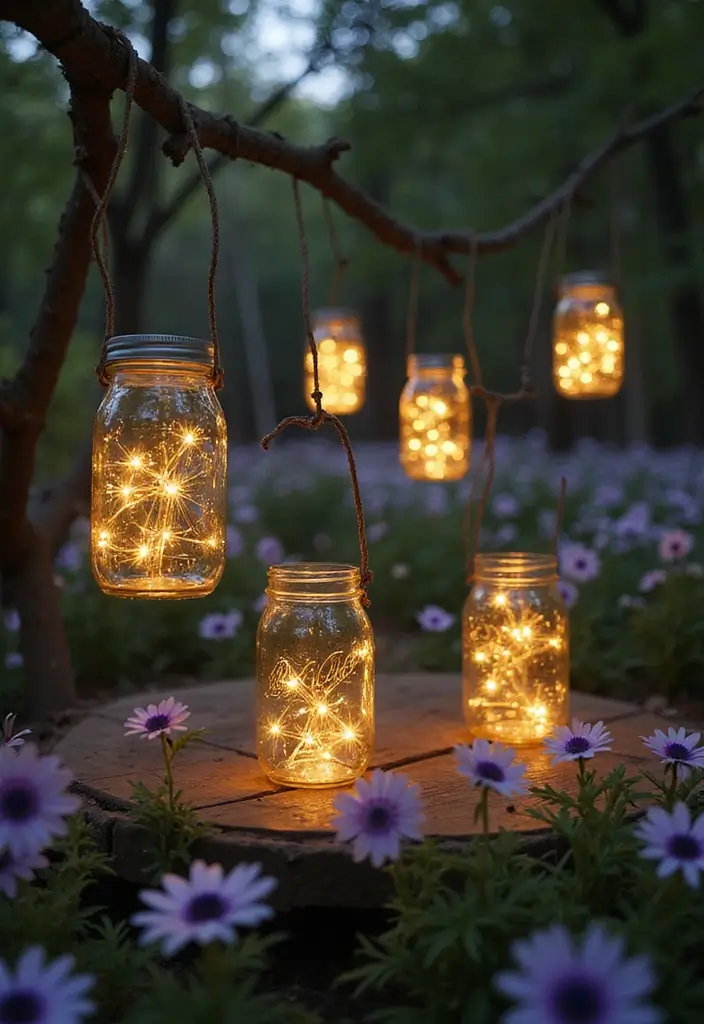 25 Stunning Garden Decor DIY Ideas That Will Leave Your Neighbors in Awe! - 16. Mason Jar Lanterns