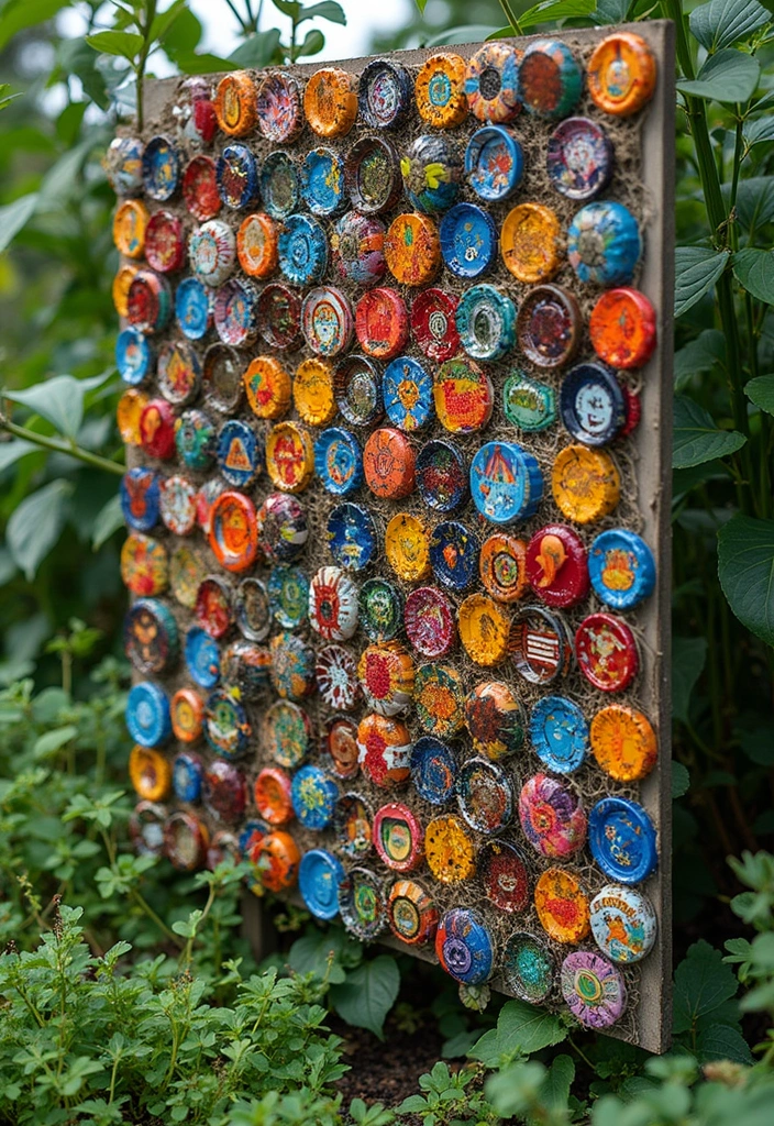 25 Stunning Garden Decor DIY Ideas That Will Leave Your Neighbors in Awe! - 6. Bottle Cap Garden Art