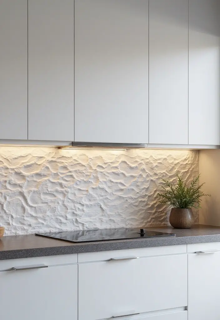 25 Stunning Kitchen Backsplash Ideas for White Cabinets That Will Leave You Speechless! - 14. Textured 3D Panels for Depth