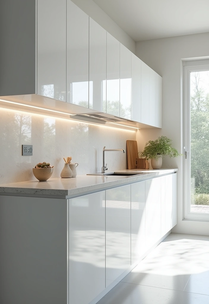 25 Stunning Kitchen Backsplash Ideas for White Cabinets That Will Leave You Speechless! - 24. High-Gloss Finishes for a Contemporary Look