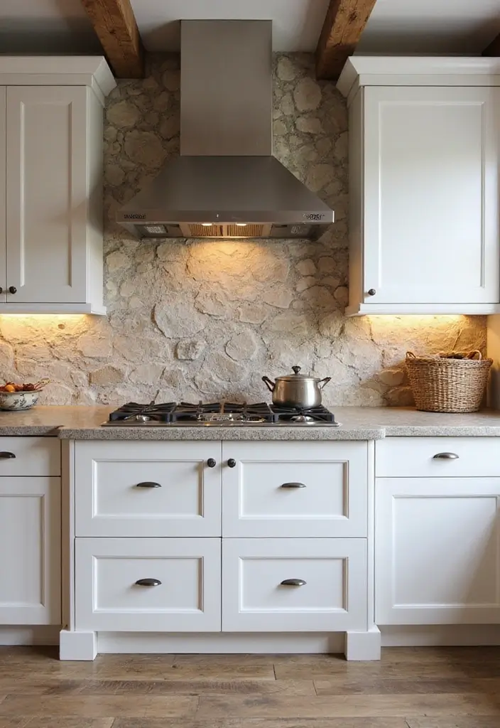 25 Stunning Kitchen Backsplash Ideas for White Cabinets That Will Leave You Speechless! - 3. Elegant Natural Stone for a Rustic Touch