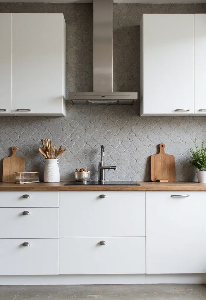 25 Stunning Kitchen Backsplash Ideas for White Cabinets That Will Leave You Speechless! - 6. Sleek Cement Tiles for an Industrial Feel