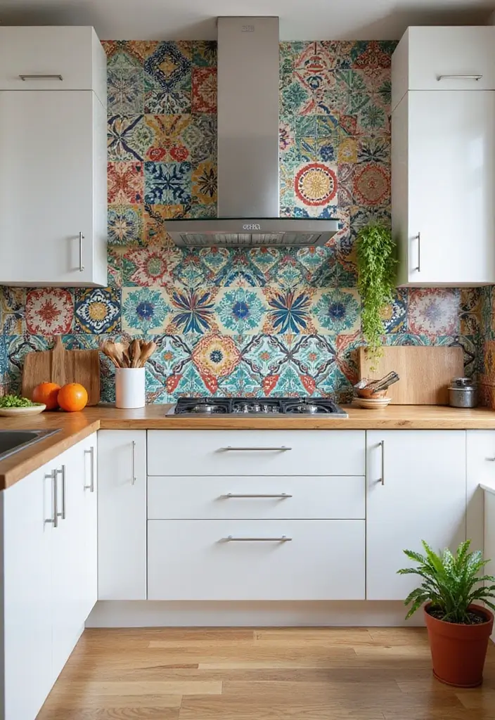 25 Stunning Kitchen Backsplash Ideas for White Cabinets That Will Leave You Speechless! - 8. Contemporary Patterned Tiles for a Bold Statement