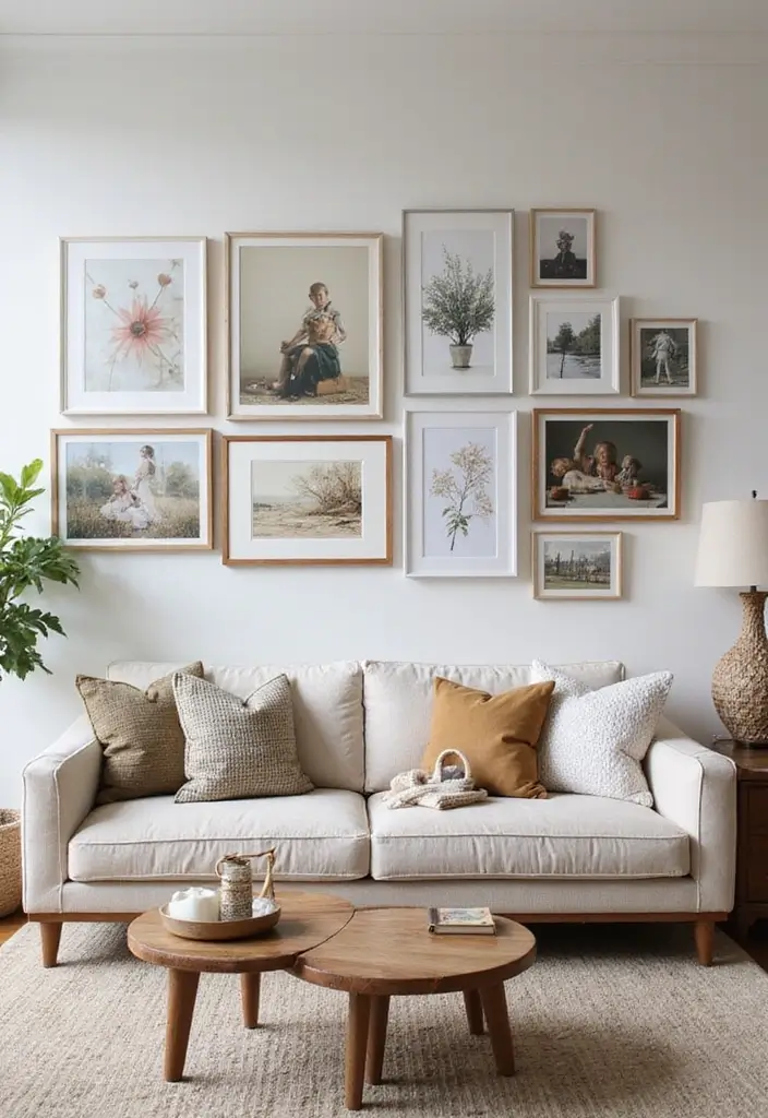 25 Stunning Living Room Decor Ideas on a Budget That'll Leave You Speechless! - 7. Create a Gallery Wall